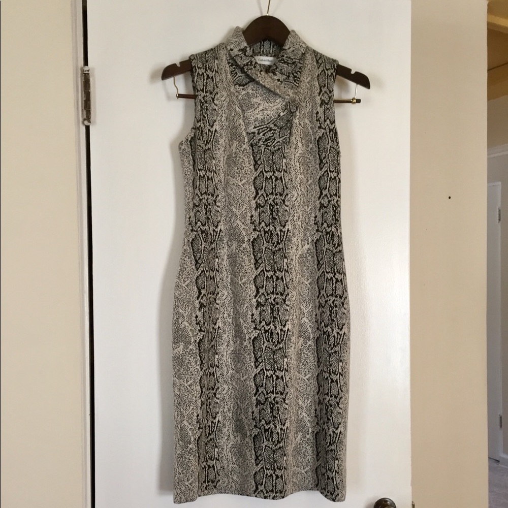 Calvin Klein Snakeskin Print Dress